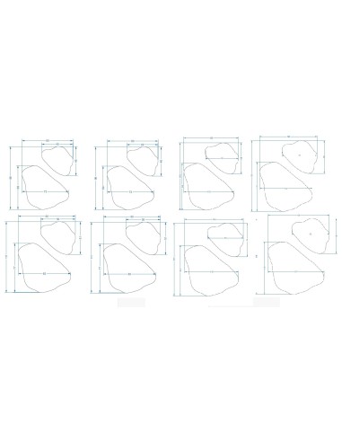 Set von Spiegeln mit unregelmäßiger Form im...