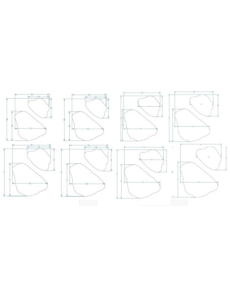 Set von Spiegeln mit unregelmäßiger Form im Rahmen mit Beleuchtung - MORION IM RAHMEN LED