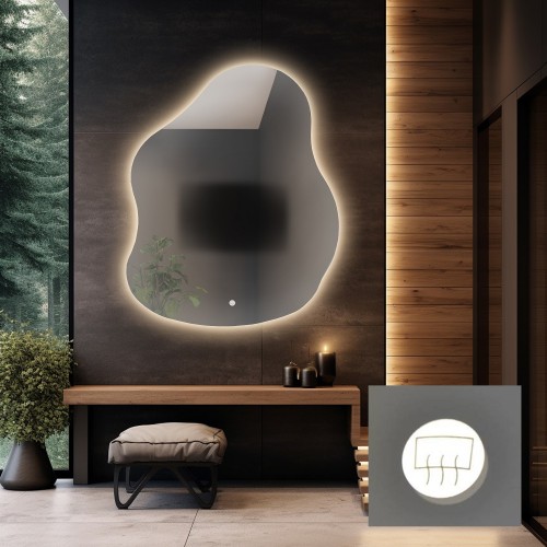 Badezimmerspiegel mit unregelmäßiger Form und...