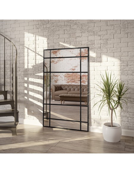 Spiegel in Loftoptik mit Sprossenleisten - WILHELM - Rahmenfarbe nach Wahl