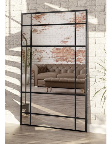 Spiegel in Loftoptik mit Sprossenleisten -...