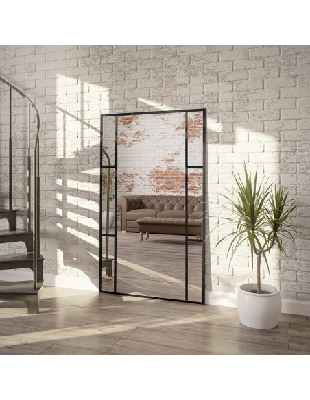 Spiegel in Loftoptik mit Sprossenleisten - BARBARA - Rahmenfarbe nach Wahl