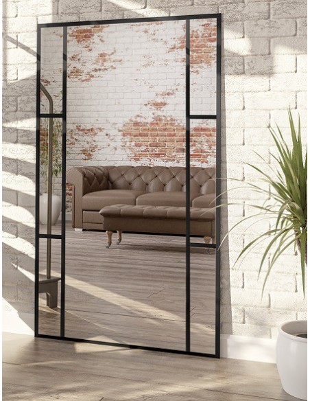 Spiegel in Loftoptik mit Sprossenleisten - BARBARA - Rahmenfarbe nach Wahl