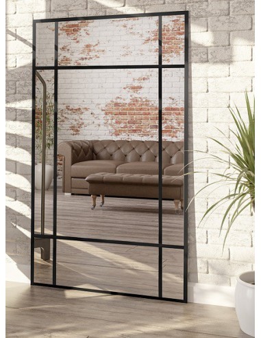 Spiegel in Loftoptik mit Sprossenleisten -...