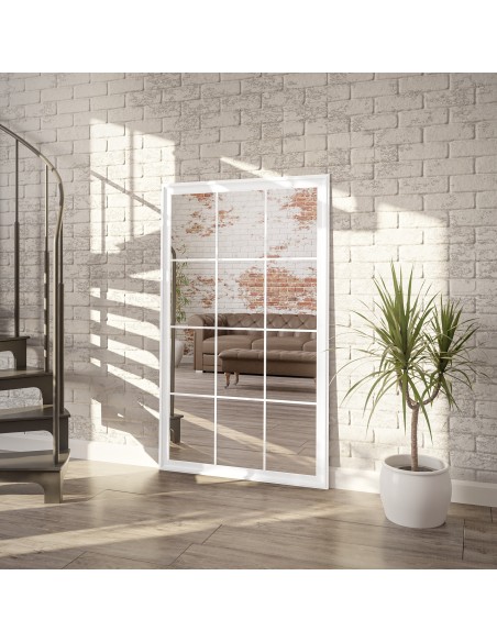 Spiegel in Loftoptik mit Sprossenleisten - TELIMENA - Rahmenfarbe nach Wahl