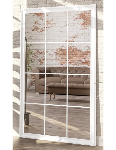 Spiegel in Loftoptik mit Sprossenleisten - TELIMENA - Rahmenfarbe nach Wahl