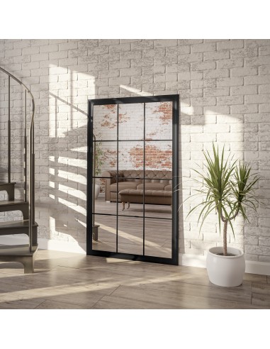 Spiegel in Loftoptik mit Sprossenleisten -...