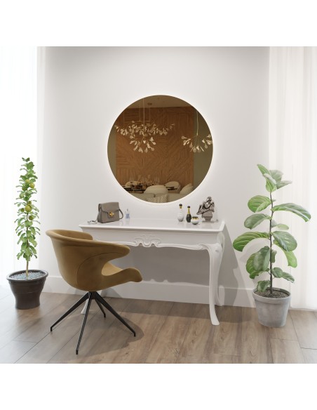 Dekorativer Rundspiegel in verschiedenen Farben - KLEO – Farbe der Spiegeltafel nach Wahl