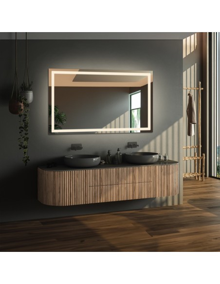 Rechteckige Spiegel Sandgestrahlt mit Beleuchtung - EMI LED