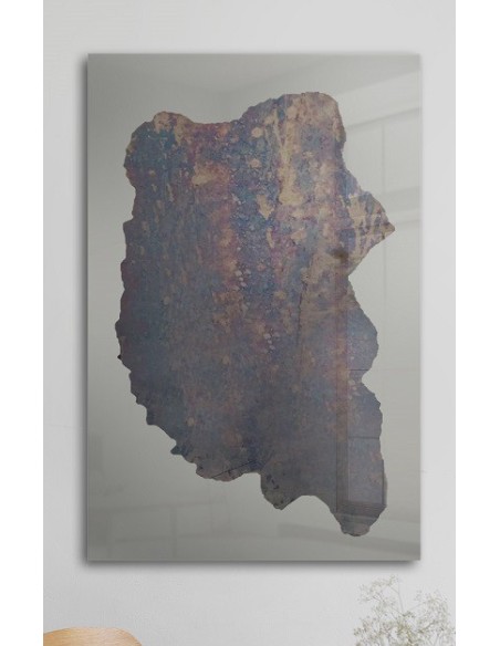 Großer Dekospiegel in unregelmäßiger Form, Spiegeltafel in Antikoptik - ANTIK