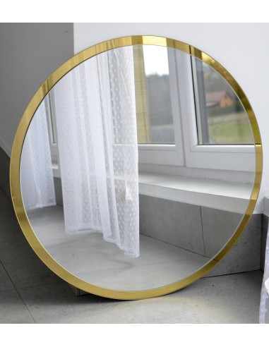 Runder Spiegel mit goldglänzendem Rahmen - BELLA