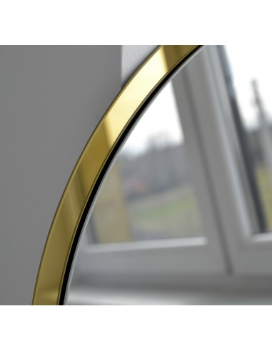 Runder Spiegel mit goldglänzendem Rahmen - BELLA