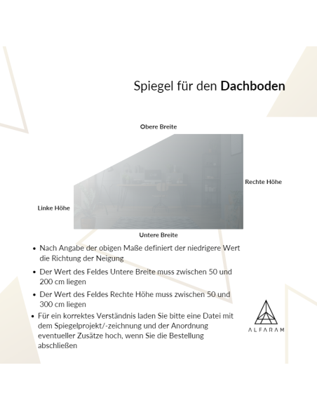 Dachschrägenspiegel mit LED-Hintergrundbeleuchtung - NACH MAẞ - IZERA LED