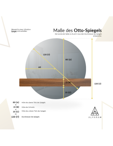 Rundspiegel mit Rahmen, zweiteilig - OTTO