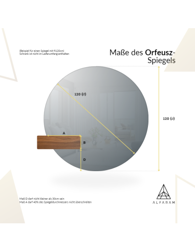 Runder Led-Spiegel nach Maß mit...