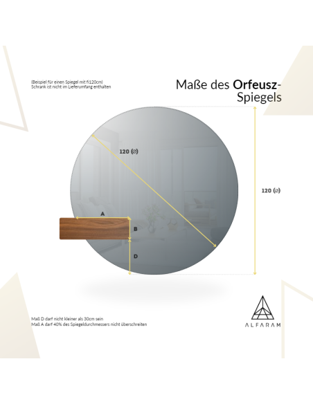 Runder Led-Spiegel nach Maß mit Schrankausschnitt im MDF-Rahmen - ORFEUSZ LED