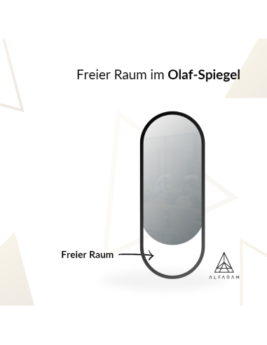 Ovaler Spiegel Rahmen schwarz matt MDF - OLAF -...