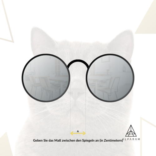 Satz von runden Spiegeln Katze in Gläsern mdf - BRILLE 2