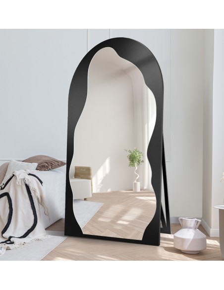 Organisches Standspiegel in Halboval mit MDF-Rahmen - AURO 2 STEHEND