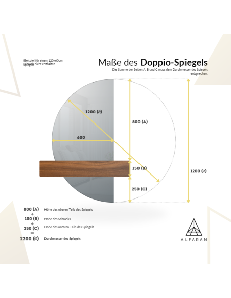 Spiegel für Badezimmer mit Hintergrundbeleuchtung zweiteiliger Halbkreis - DOPPIO LED II