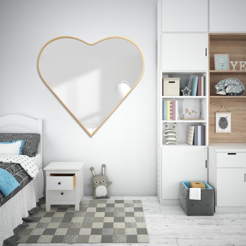 Spiegel mit Rahmen MDF - HERZ - Rahmenfarbe nach Wahl