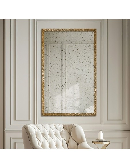 Luxuriöser Wandspiegel mit vergoldetem Rahmen und gealterter Spiegelfläche – 8002002 – JULIA VINTAGE