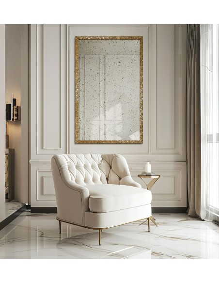 Luxuriöser Wandspiegel mit vergoldetem Rahmen und gealterter Spiegelfläche – 8002002 – JULIA VINTAGE