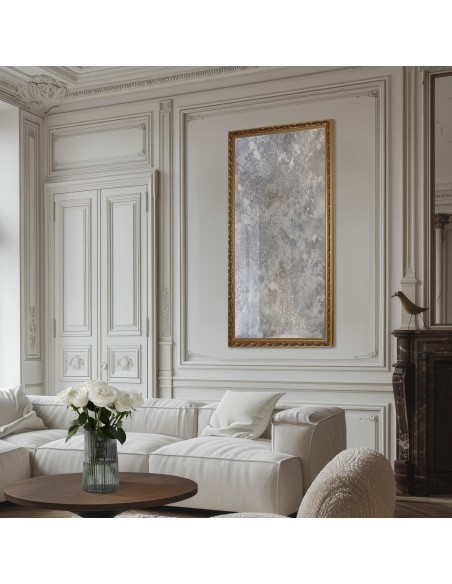 Luxuriöser Wandspiegel in ornamentiertem Rahmen mit gealterter Spiegelfläche – GUSTAV SILVER