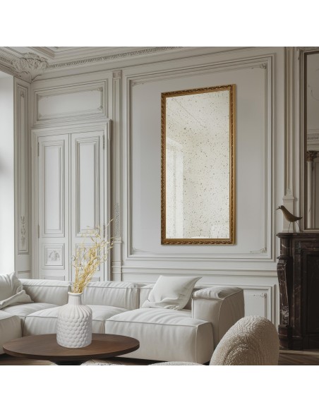 Luxuriöser Wandspiegel in ornamentiertem Rahmen mit gealterter Spiegelfläche – GUSTAV VINTAGE