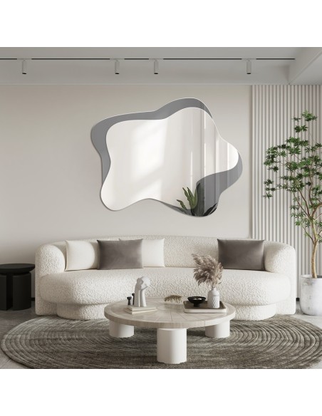 Unregelmäßiger Spiegel auf graphitfarbener Scheibe – SMOKY