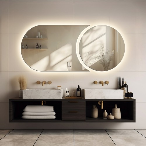 Moderner Bazedimmerspiegel aus zwei Bestandteilen mit... 2