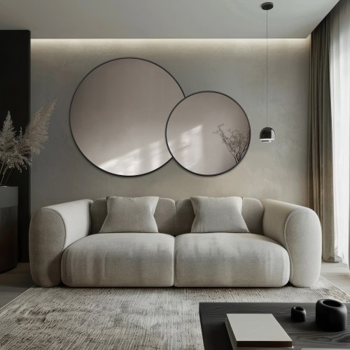 Runder Spiegel mit MDF-Rahmen - DOTTI