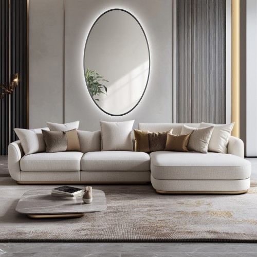 Eliptischer Spiegel im schwarzen MDF-Rahmen SLIM mit...