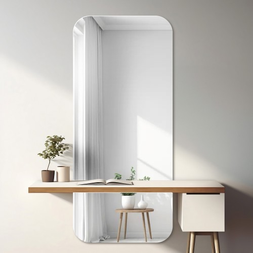 Badezimmerspiegel mit abgerundeten Ecken in zwei Teilen -...