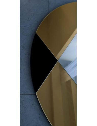 Runder Dekospiegel, zweifarbige Spiegeltafel -...