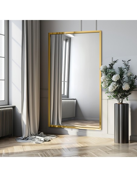 Spiegel mit spiegelndem Rahmen in goldglänzend - IZABELLA GOLD
