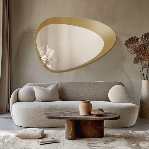 Spiegel in organischer Form zweifarbige Spiegeltafel -...