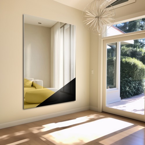 Großer dekorativer Spiegel mit farbigem Paneel - LISA