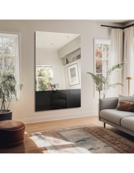 Großer dekorativer Spiegel mit farbigem Paneel - LORD