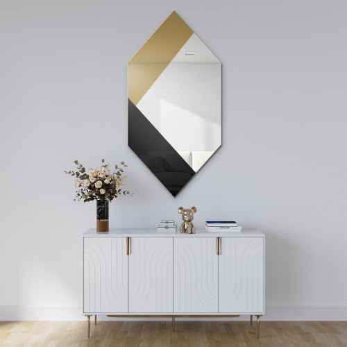 Exklusiver dekorativer Spiegel in Schwarz und Gold - MADAM 2