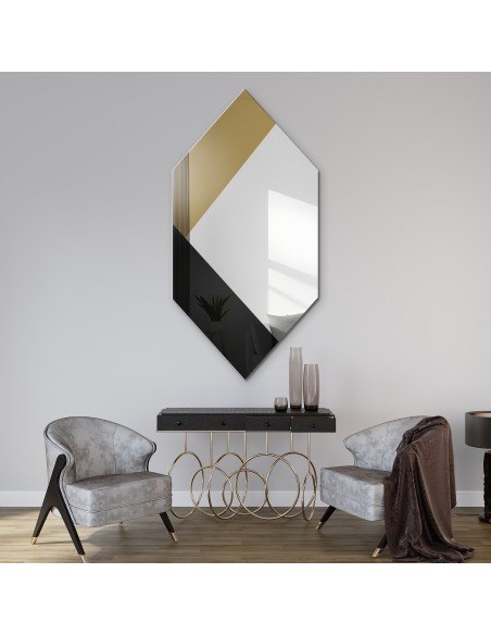 Exklusiver dekorativer Spiegel in Schwarz und Gold - MADAM