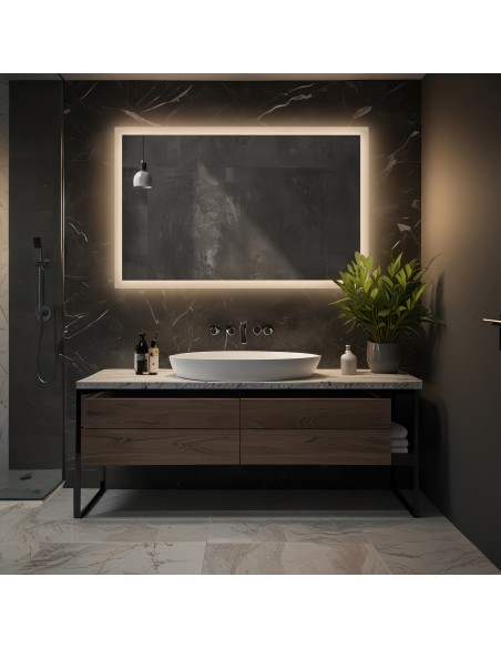 Rechteckiger Spiegel mit Hintergrundbeleuchtung - MOIRA LED