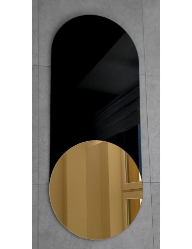 Exklusiver ovaler Dekospiegel mit schwarzem...