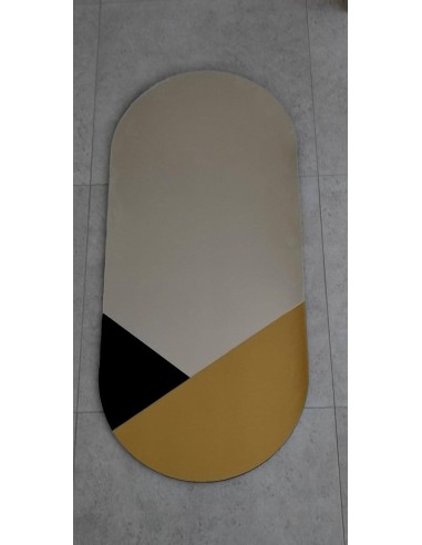 Exklusiver ovaler Dekospiegel in Schwarz und...