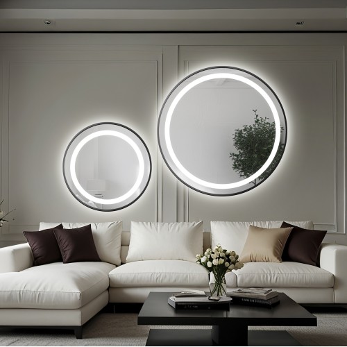 Set von Rundspiegeln mit Hintergrundbeleuchtung,... 2