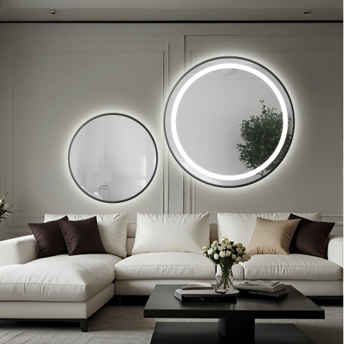 Set von Rundspiegeln mit Hintergrundbeleuchtung,... 2