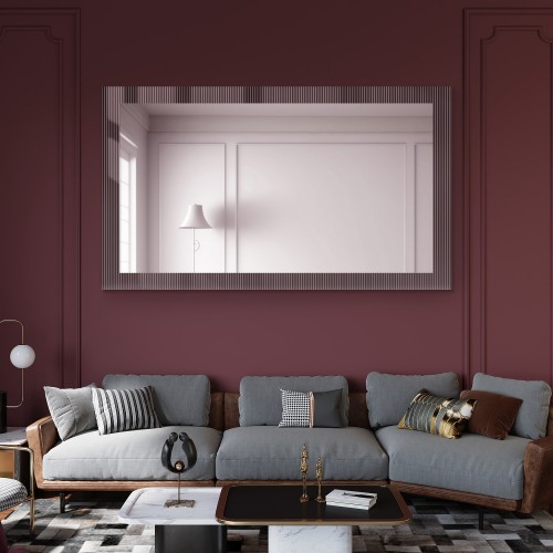 Dekorativer rechteckiger Spiegel aus ornamentiertem Glas... 2