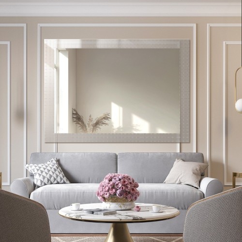 Dekorativer rechteckiger Spiegel aus ornamentiertem Glas... 2