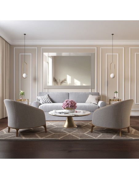 Dekorativer rechteckiger Spiegel aus ornamentiertem Glas Master Flex - LUXORA ETERION