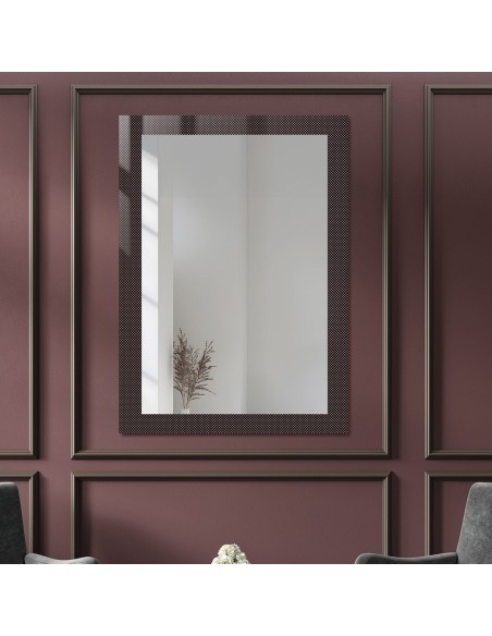 Dekorativer rechteckiger Spiegel aus ornamentiertem Glas Master Point - LUXORA SOLEIL